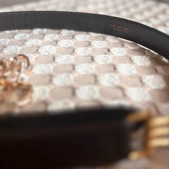 COA Celine Brown Leather and Gold Metal Belt 65 - Picture 7 of 8